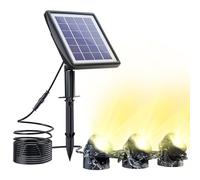PChero Iluminación solar para estanques LED submarina, lámparas para estanques con 4 lámparas sumergibles IP68 para estanques, piscinas, jardines, acuarios, patios, fuentes, decoración exterior.