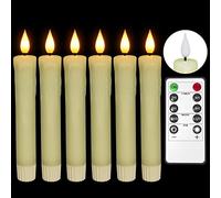 PChero - Velas LED sin llama con mando a distancia, 6 velas de cera real que funcionan con pilas, velas eléctricas parpadeantes de color marfil para decoración de la sala de mesa de Navidad