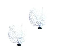 Pchnfei 2 piezas de rama de coral artificial azul para acuarios de peceras, decoración de abanico de mar, decoración de acuario artificial