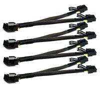 PCI-e - Tarjeta gráfica PCI Express de 6 pines a PCIe dual de 8 (6+2) pines, adaptador de corriente PCI Express, GPU, VGA, cable de extensión con divisor en Y, cable de alimentación de 9 pulgadas, 18