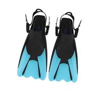PciDinFo 1 Par Fins de Buceo Aletas Ligeras Silicona Flexible Correa Ajustable Transporte Fácil Adecuado para Aprendizaje Piscina Deporte Mar, Azul, S