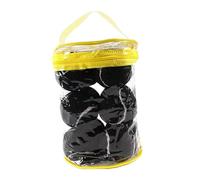 PciDinFo 12 Piezas Pelotas de Tenis Práctica Deporte Caucho Resistente Almacenamiento Sencillo Adecuadas para Prácticas Al Aire Libre Entrenamiento de Perros C, Negro