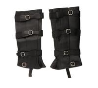 PciDinFo 2 Piezas Cubiertas de Botas Medievales Pirata Calzado Protector para Piernas PU Leather Diseño Retro Adecuado para Cosplay Vacaciones Escenarios Clube, Negro Altura 42.5