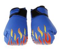 PciDinFo 2 Piezas Guantes de Boxeo para Kickboxing Karate MMA Saco de Golpes con Ventilación y Diseño de Llama para Niños Entrenamiento Regalo, Azul