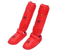 PciDinFo 2 Piezas Protector de Espinilla Equipo de Muay Thai Karate Taekwondo MMA Fabricado con Esponja Y Banda Elástica Resistente para Calf Y Tobillo en, Rojo Separado L