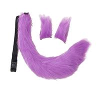 PciDinFo 3X Conjunto de Orejas Y Cola de Felpa Lolita Cosplay Accesorios para El Cabello para Niños Adultos, Violeta