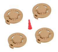 PciDinFo 4 Piezas Butanes Cap Protector Depósito Gas Reemplazo Nylon Portátil Función Inflador Integrado Adecuado para Campamentos Excursiones Uso Habitual, Caqui