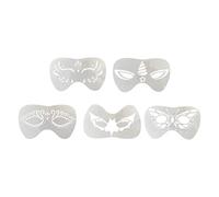 PciDinFo 5 Piezas Plantillas de Cara Reutilizables para Pintura Artística Niños Adultos Plantillas Fiesta Material Pet Lavable Adecuadas para Fiestas