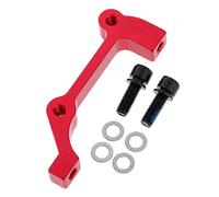 PciDinFo Adaptador Freno de Disco para Bicicleta Soporte Adaptador Disco Bicicleta Aluminio Aleación CNC Estable con Tornillos Y Arandelas Adecuado para Ciclis, Delantero Rojo