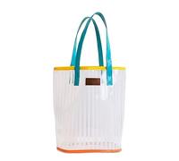PciDinFo Bolsa Pvc Bolso para Natación Práctico de Pvc Fondo Ventilado y Diseño Jelly Moderno Perfecto para Cosméticos y Prendas de Baño Adecuada para, Array, Blanco