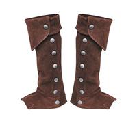 PciDinFo Botas Pirata Fundas PU Renacimiento Steampunk Protector Zapato Correas Ojal Confortable Adecuado para Cosplay Fiestas de Disfraces Espectáculos, Marrón