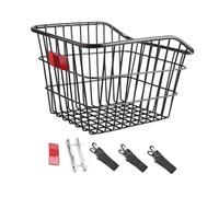 PciDinFo Canasta Trasera para Bicicleta Soporte de Carga Plegable Cesta de Metal Resistente Estructura Sólida Adecuada para Ciclismo Y Tras, Negro sin Tapa