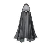 PciDinFo Capa de Halloween de Adulto con Capucha Larga Y Diseño Gótico Disfraz de Túnica Medieval en Poliéster Ligero Y Cómodo para Fiestas Temáticas de Carnav, Negro