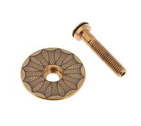 PciDinFo Headset M6 para Bicicletas con Kit de Tapa y Tornillo de Aleación de Titanio Resistente al Agua y Ligero Protección del Manillar y, Cielo Dorado
