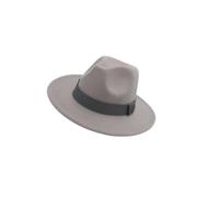 PciDinFo Sombrero Fedora Clásico con Ancha Sombrero de Fieltro Gorra Femenina Hebilla Elegante Adecuado para Conciertos Reuniones Familiares y Uso, Gris Claro