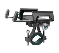 PciDinFo Soporte para Teléfono Bicicleta Universal Soporte Bicicleta Montura Móvil Motocicleta Aleación Aluminio Ajustable Accesorio Adecuado para Ciclismo Via, Negro