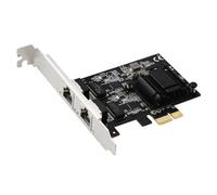 PCIE a servidor de tarjeta de red Gigabit de 2 puertos 2.5G para escritorio, enrutamiento suave, 2500 m, RJ45 RTL8125BG, color negro, 1 unidad