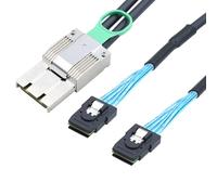 PCIE - Cable adaptador Dual Express de aleación de zinc para iPass MINI SAS HD SFF-8088 8X 68P de alta velocidad E/S macho a 2 Mini SAS SFF8087 36P macho (1 m)