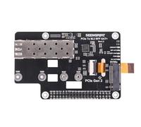 PCIe M.2 NVMe SSD and SFP Fiber Hat+ for Raspberry Pi 5, Gigabit Ethernet Adapter Board, Supports 2230 2242 2260 2280 SSD for NAS Edge Gateway Projects