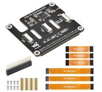 PCIe to 2-CH PCIe Hat Adapter for Raspberry Pi 5 | Dual FFC Connectors | Stackable PCIe Gen2 Hat | Expand Pi 5 PCIe Interface | 16-Pin Cable Support