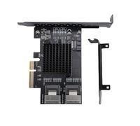 PCIe to Serial ATA Card 6Gbps PCI Express 4X to 2 Port MiniSAS SFF 8087 and 1 Port Serial ATA 3.0 Expansion Card for NAS Desktop Server Low Power Realtek RTL9101 Chip