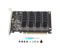 PCIE X16 NVME M.2 Raid 4 Pan Signal Split Array Extended SATa 20 Port 6G Tarjeta de Transferencia JMB585 Chip 4 PH56 + PH44, Plug and Play.