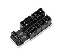 PCIe5.0 16Pin Conector de ángulo de 180 Grados Placa Adaptadora de Corriente para Tarjeta Gráfica de Escritorio, 600W 4x8PIN a 12VHPWR 12P+4P ATX3.0 PCIe 5.0 12P+4P GPU Conector (Plata)
