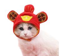 Pcingsia Gorro de Invierno para Perro, Fiesta de Año Nuevo, Dios de la Riqueza, Gorro para Mascotas, Transpirable, Protector de Diadema para Cachorros pequeños, decoración de Cabeza de Gato