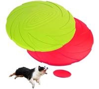 pclapora 2 Piezas Frisbee Perro, 18cm Perros Interactivos Frisbee, Juguete de Disco Volador para Perro, Suave y Duradero Discos para Perros para Lanzar, Entrenar, Jugar, Atrapar