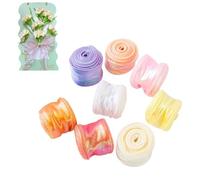 pclapora 8 Rollos Cinta de Organza, 4cm x 9m Cinta Organza Decorativas, Cintas de Regalo Iridiscente Transparente para Envolver Regalos, Ramos de Flores Bodas, Coronas, Navideñas, Borde de Pastel