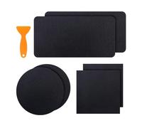 pclapora Kit de Parches para Cama Elástica, Parche de Reparación de Trampolín, Incluye 6uds Parches Trampolin Autoadhesivos de Goma de 3 Tamaños y 1uds Raspador, para Reparar Desgarros o Agujeros