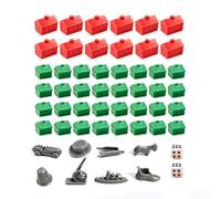 pclapora Piezas de Repuesto para Juego de Mesa inmobiliario, 12 Hoteles Rojos de Plástico, 32 Casas Verdes de Plástico y 8 Figuras de Metal, Accesorios de Repuesto para Amantes de Juegos de Mesa