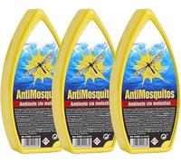 PCMOVILES Ambientador de Gel CLASSIC antimosquitos- Pack de 3 Unidades - Larga Duración - Frescor para Casa, Habitación, Armario y Coche - Aroma Repelente Natural