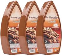 PCMOVILES Ambientador de Gel CLASSIC Canela - Pack de 3 Unidades - Larga Duración - Frescor para Casa, Habitación, Armario y Coche - Aroma Repelente Natural
