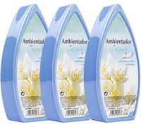 PCMOVILES Ambientador de Gel CLASSIC JAZMIN - Pack de 3 Unidades - Larga Duración - Frescor para Casa, Habitación, Armario y Coche - Aroma Repelente Natural