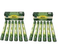 pcmoviles Incienso de Menta - 12 Cajas x 20 Varitas (240 Barras) | Incienso Natural Aromático para Relajación y Aromaterapia | Larga Duración