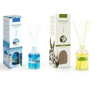 PCMOVILES Mikado Ambientador AIRE MEDITERRANEO Y AZAHAR 100 ml - Pack de 2 Unidades - Aroma Fresco y Natural - Difusor de Varillas para Casa, Oficina y Armario