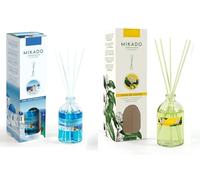 PCMOVILES Mikado Ambientador AIRE MEDITERRANEO Y DAMA DE NOCHE 100 ml - Pack de 2 Unidades - Aroma Fresco y Natural - Difusor de Varillas para Casa, Oficina y Armario