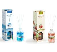 PCMOVILES Mikado Ambientador AIRE MEDITERRANEO Y MANZANA & CANELA100 ml - Pack de 2 Unidades - Aroma Fresco y Natural - Difusor de Varillas para Casa, Oficina y Armario