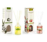 PCMOVILES Mikado Ambientador AZAHAR Y MANZANA & CANELA 100 ml - Pack de 2 Unidades - Aroma Fresco y Natural - Difusor de Varillas para Casa, Oficina y Armario