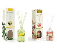 PCMOVILES Mikado Ambientador DAMA DE NOCHE Y MANZANA & CANELA 100 ml - Pack de 2 Unidades - Aroma Fresco y Natural - Difusor de Varillas para Casa, Oficina y Armario