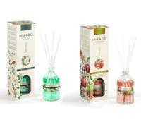 PCMOVILES Mikado Ambientador GREEN TEA Y MANZANA & CANELA 100 ml - Pack de 2 Unidades - Aroma Fresco y Natural - Difusor de Varillas para Casa, Oficina y Armario