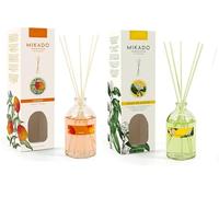 PCMOVILES Mikado Ambientador MANGO Y DAMA DE NOCHE 100 ml - Pack de 2 Unidades - Aroma Fresco y Natural - Difusor de Varillas para Casa, Oficina y Armario