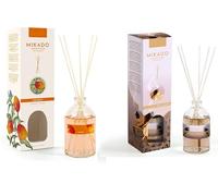 PCMOVILES Mikado Ambientador MANGO Y MISTERIOSO PALO SANTO 100 ml - Pack de 2 Unidades - Aroma Fresco y Natural - Difusor de Varillas para Casa, Oficina y Armario