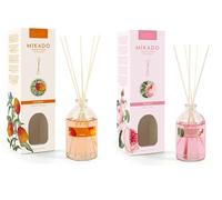 PCMOVILES Mikado Ambientador MANGO Y ROSAS 100 ml - Pack de 2 Unidades - Aroma Fresco y Natural - Difusor de Varillas para Casa, Oficina y Armario