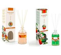 PCMOVILES Mikado Ambientador MANGO Y TOMATERA 100 ml - Pack de 2 Unidades - Aroma Fresco y Natural - Difusor de Varillas para Casa, Oficina y Armario