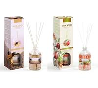 PCMOVILES Mikado Ambientador MISTERIOSO PALO SANTO Y MANZANA & CANELA 100 ml - Pack de 2 Unidades - Aroma Fresco y Natural - Difusor de Varillas para Casa, Oficina y Armario