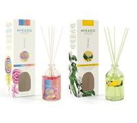 PCMOVILES Mikado Ambientador PIRULETA Y DAMA DE NOCHE 100 ml - Pack de 2 Unidades - Aroma Fresco y Natural - Difusor de Varillas para Casa, Oficina y Armario