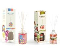 PCMOVILES Mikado Ambientador PIRULETA Y MANZANA & CANELA 100 ml - Pack de 2 Unidades - Aroma Fresco y Natural - Difusor de Varillas para Casa, Oficina y Armario