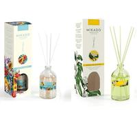 PCMOVILES Mikado Ambientador ROPIC PAPAYA Y DAMA DE NOCHE 100 ml - Pack de 2 Unidades - Aroma Fresco y Natural - Difusor de Varillas para Casa, Oficina y Armario